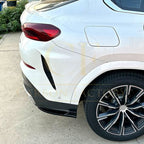 Gloss Black Rear Bumper Spats for BMW G06 X6 Pre-LCI 19-22
