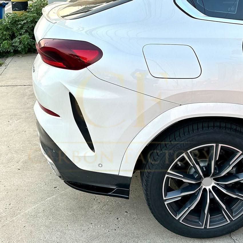 Gloss Black Rear Bumper Spats for BMW G06 X6 Pre-LCI 19-22