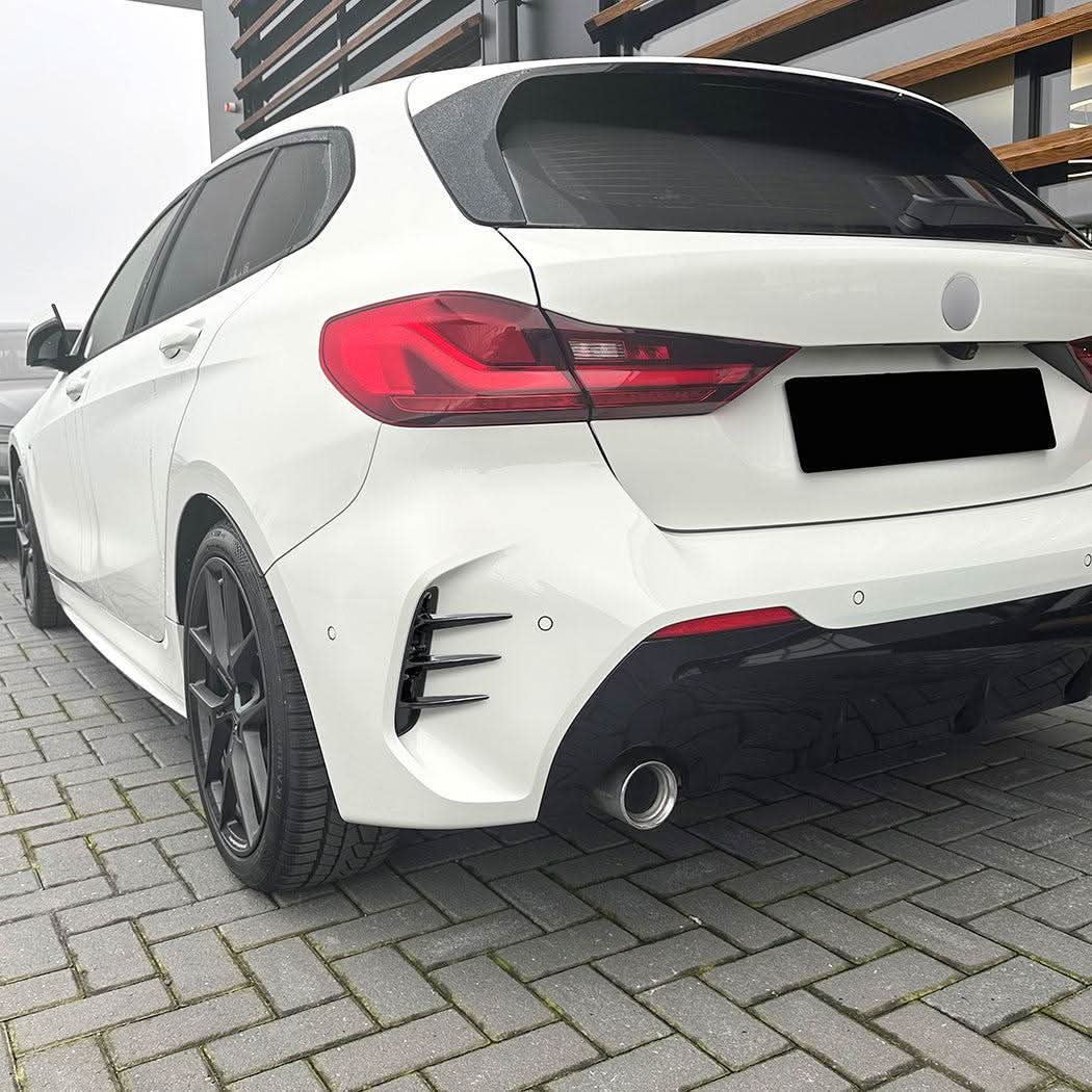Gloss Black Rear Bumper Trims 2 for BMW F40 1 Series 19-24