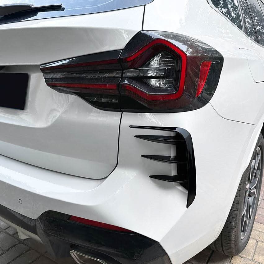 Gloss Black Rear Bumper Trims 2 for BMW G01 X3 LCI 22-24