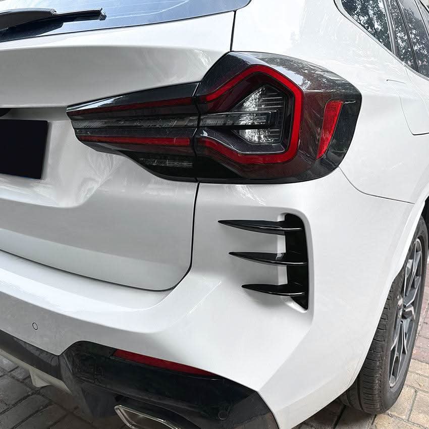 Gloss Black Rear Bumper Trims 2 for BMW G01 X3 LCI 22-24