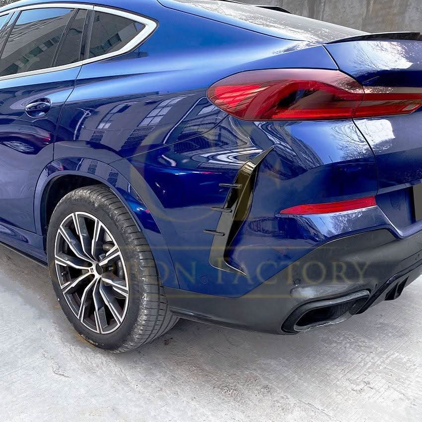Gloss Black Rear Bumper Trims for BMW G06 X6 Pre-LCI 19-22
