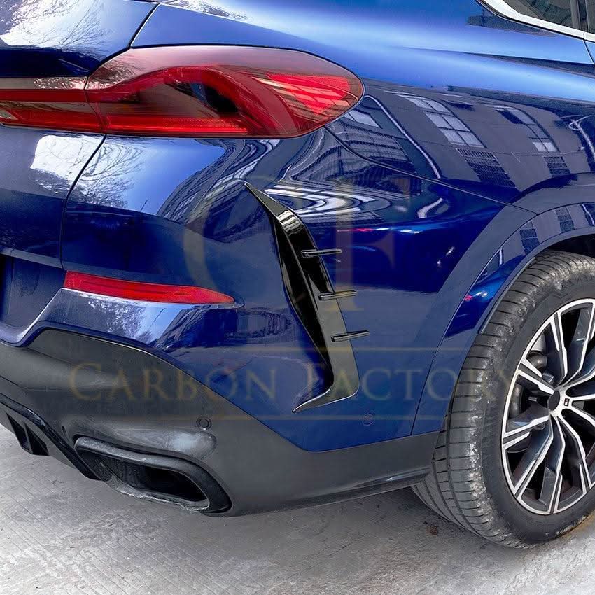 Gloss Black Rear Bumper Trims for BMW G06 X6 Pre-LCI 19-22