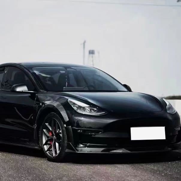 Gloss Black Wheel Fender Arches for Tesla Model 3 19-23