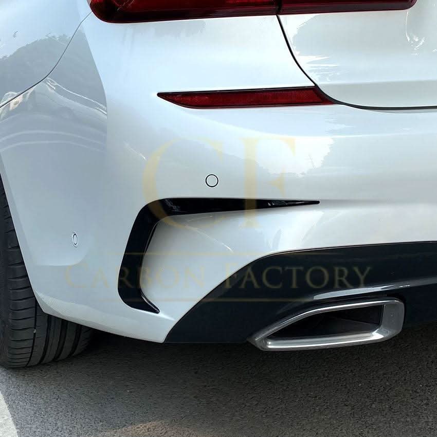 MP Style Gloss Black Rear Bumper Trims for BMW 3 Series G20 Pre-LCI 19-22