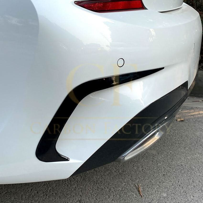 MP Style Gloss Black Rear Bumper Trims for BMW 3 Series G20 Pre-LCI 19-22
