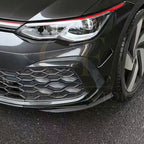 RZ Style Gloss Black Front Bumper Trims for VW Golf MK8 GTI / R-LINE 21-23