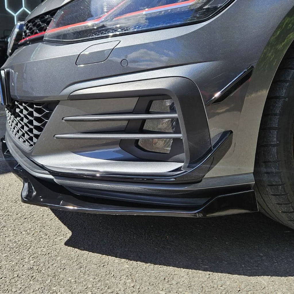 RZ Style Gloss Black Front Canards for VW Golf MK7.5 GTI 17-20