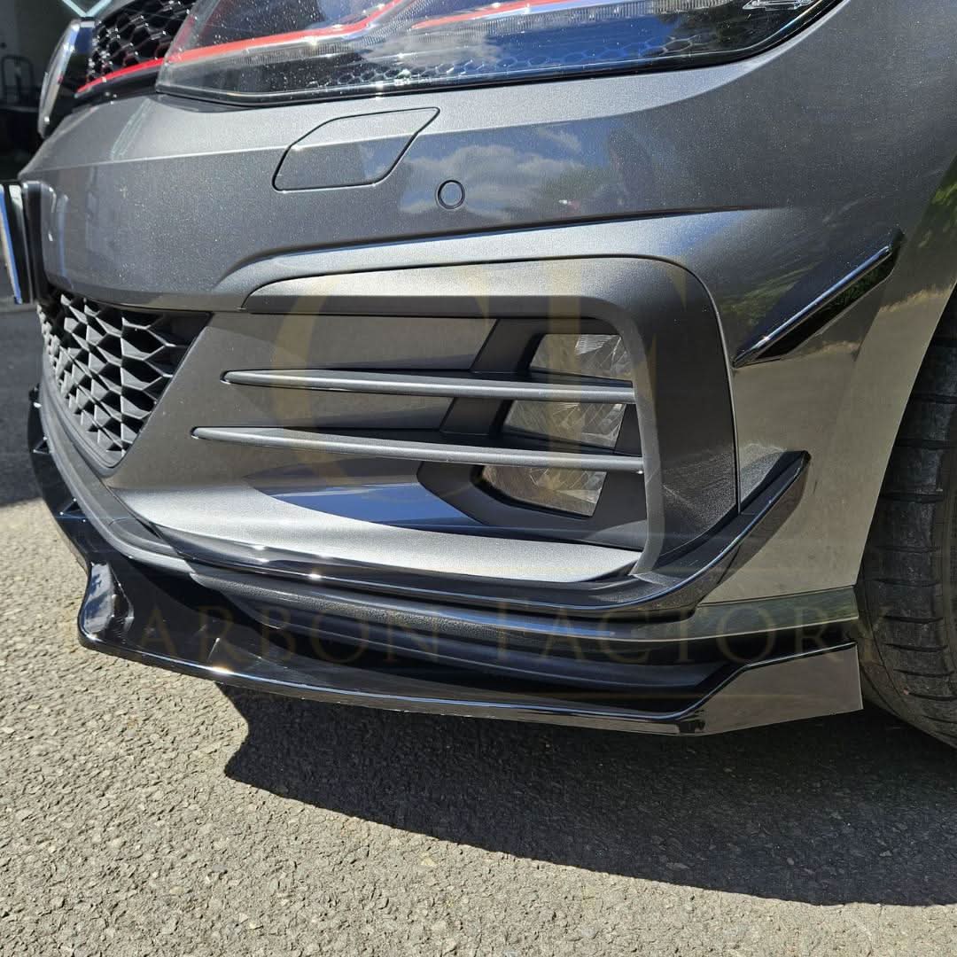 RZ Style Gloss Black Front Canards for VW Golf MK7.5 GTI 17-20