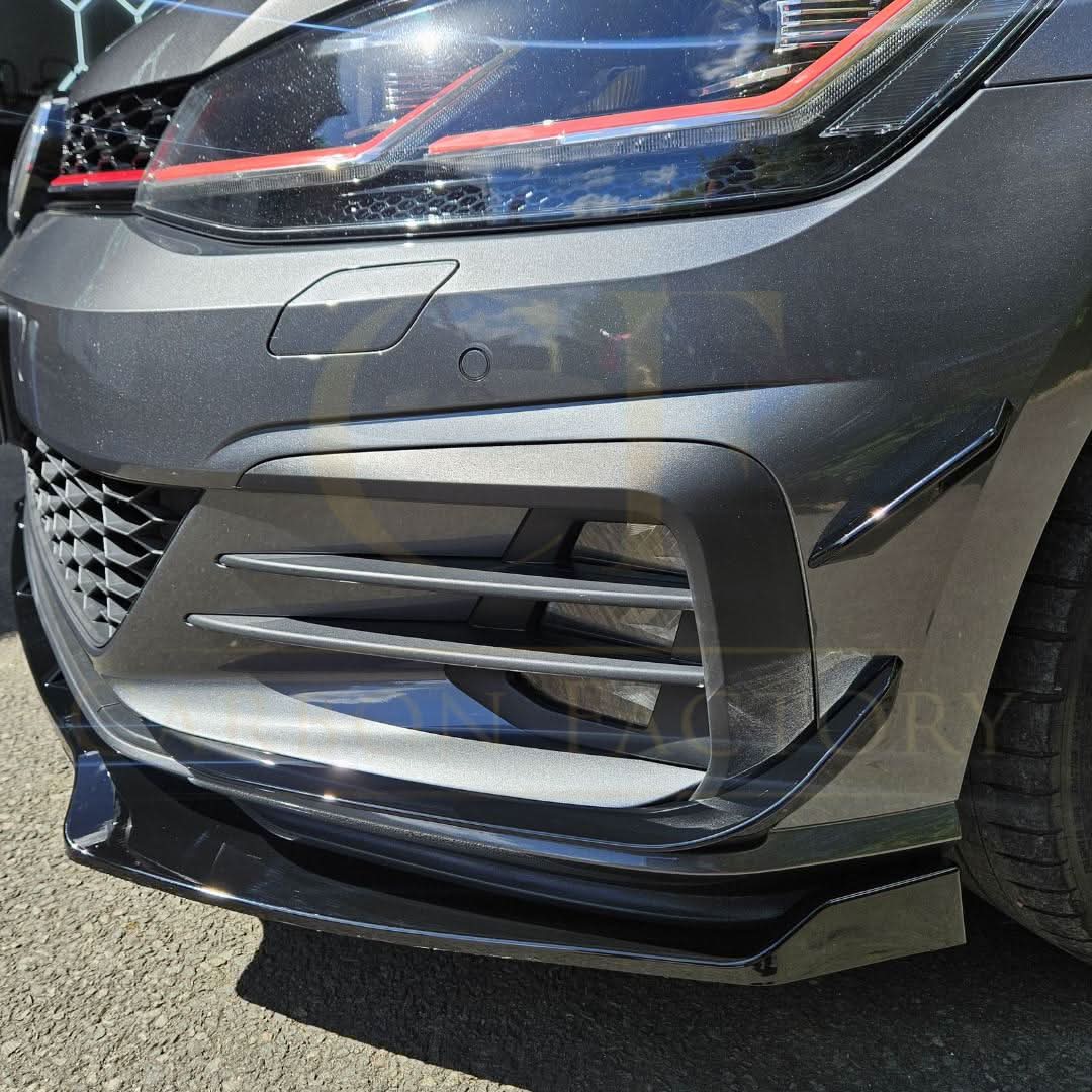 RZ Style Gloss Black Front Canards for VW Golf MK7.5 GTI 17-20