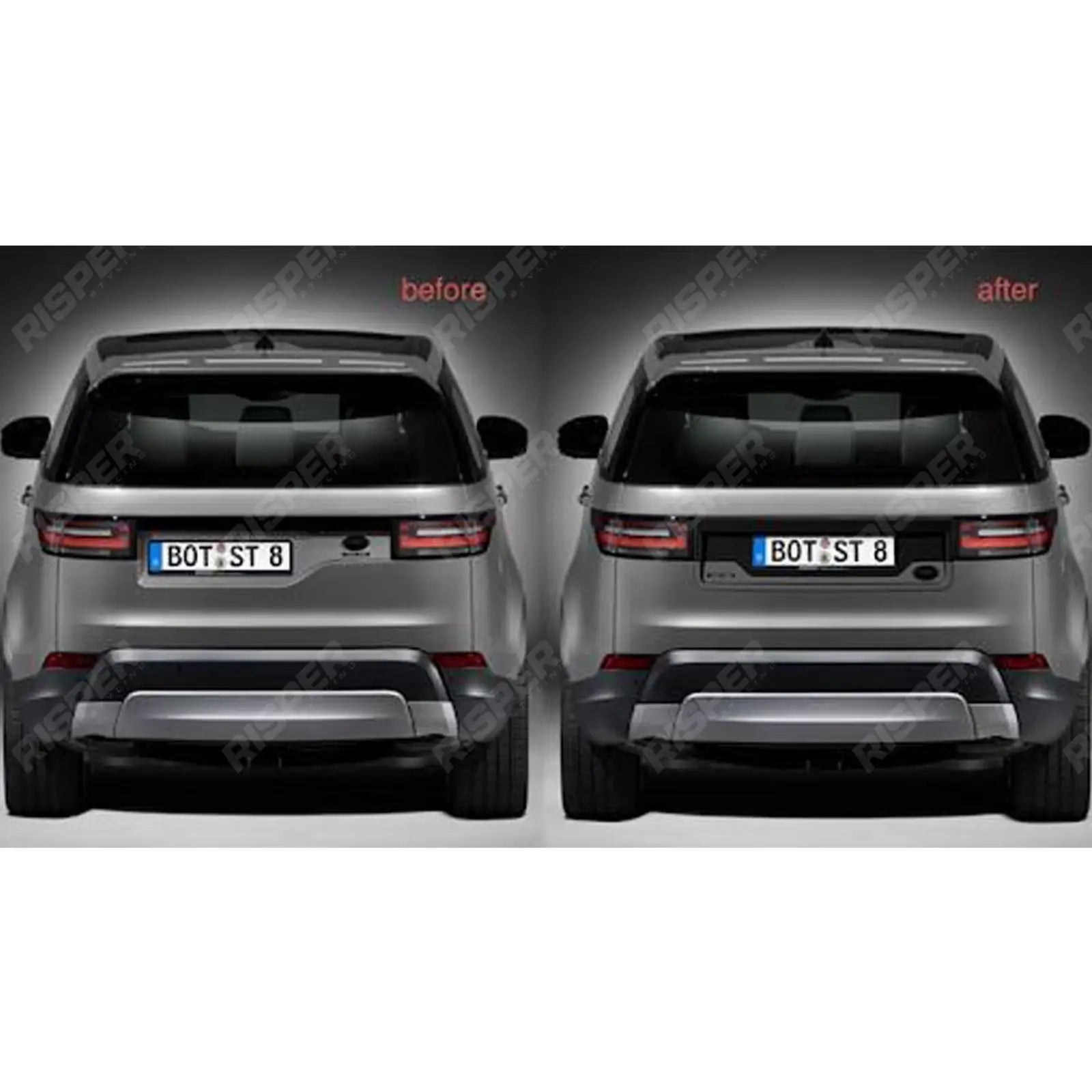 Gloss Black For Land Rover Discovery 5 Number Plate Centralisation Kit