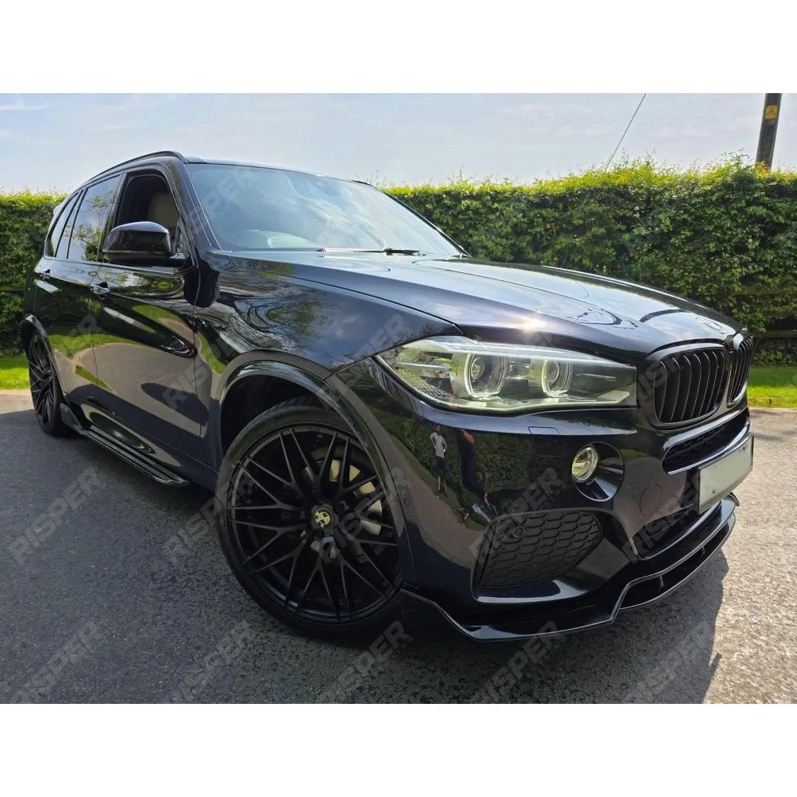 Gloss Black Front Grill Solid Slat For BMW X5 F15 2013-2018