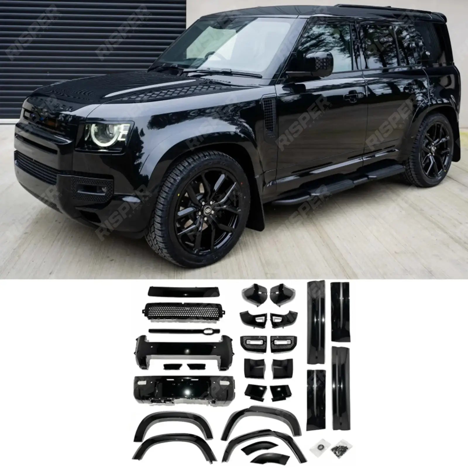 Gloss Black Full Upgrade Kit By Risper For Land Rover Defender L663 110
