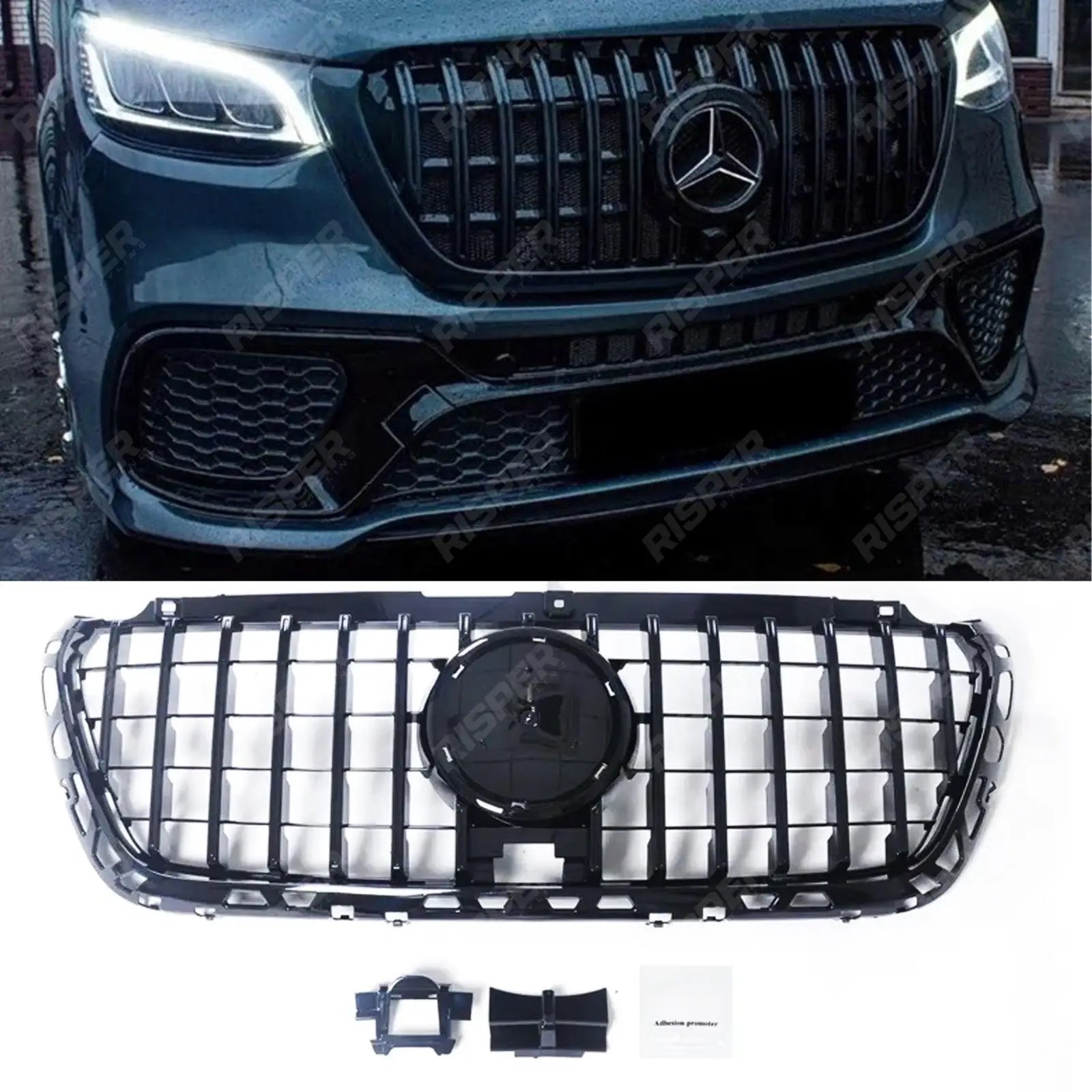 Gloss Black GT Panamericana Front Grill For Mercedes Sprinter W907 2018+