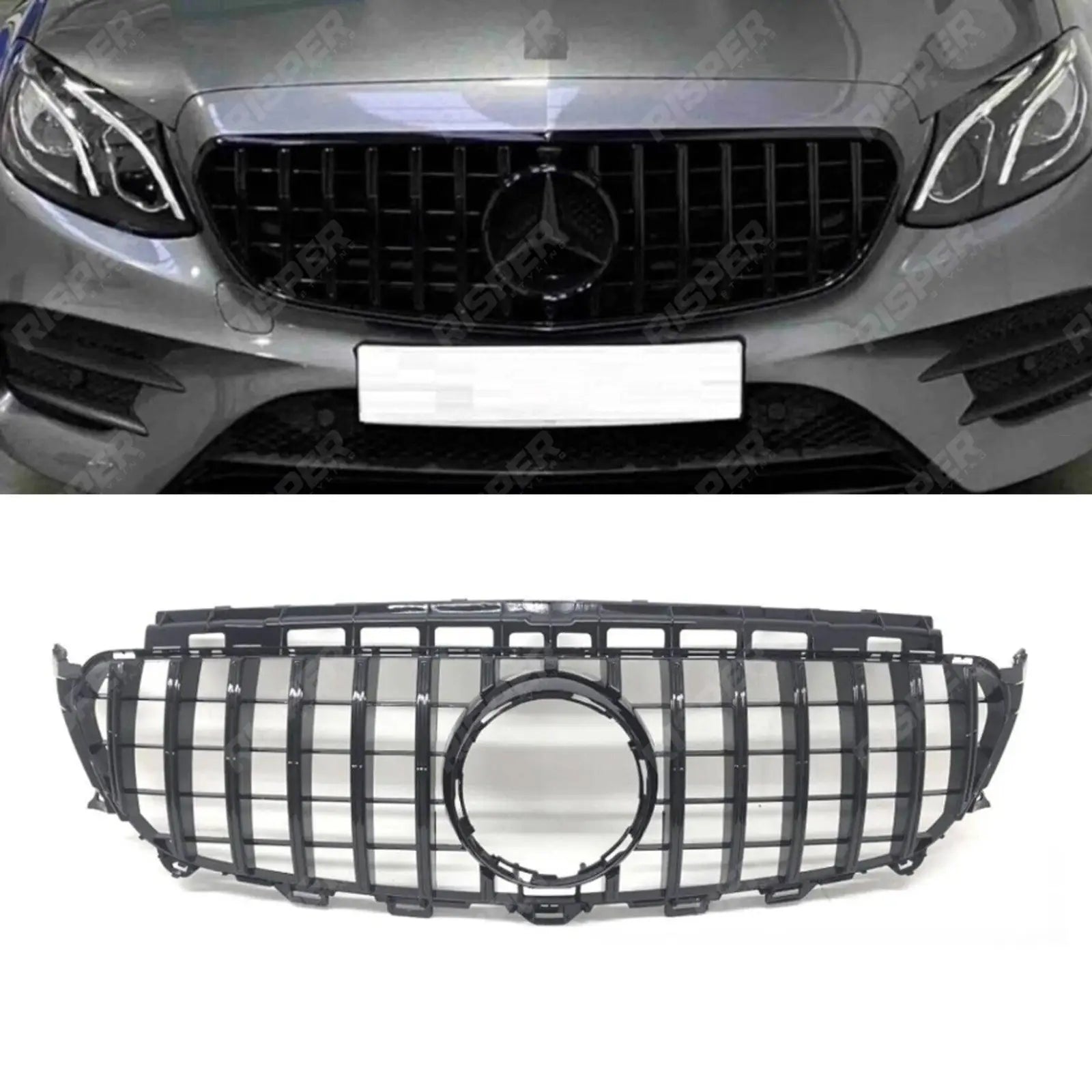 Gloss Black GT Panamericana Grill For Mercedes E-Class W213 17-20 -