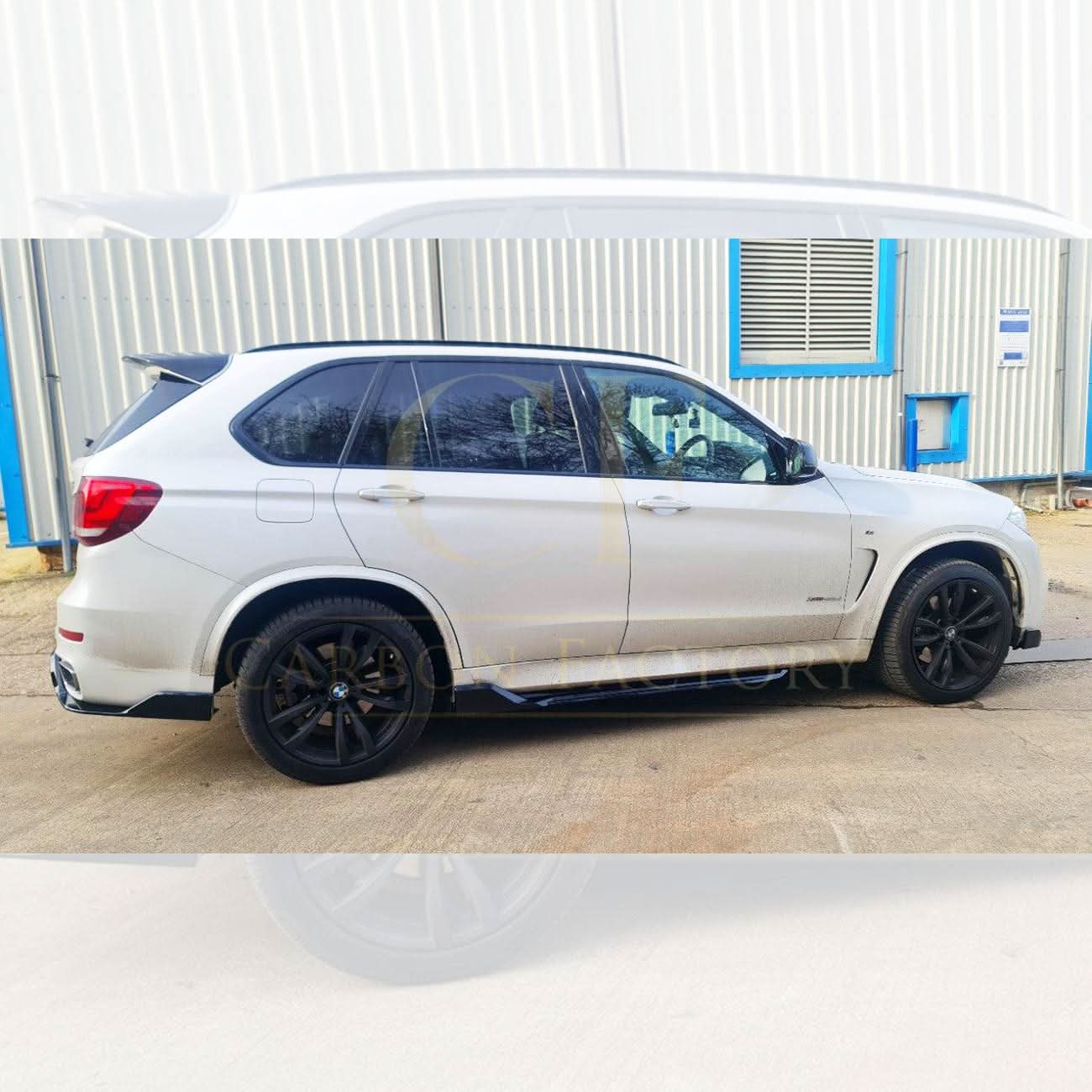 Carbon Factory Style Gloss Black Body Kit Splitter Diffuser Side Skirts Spoiler for BMW F15 X5 13-18