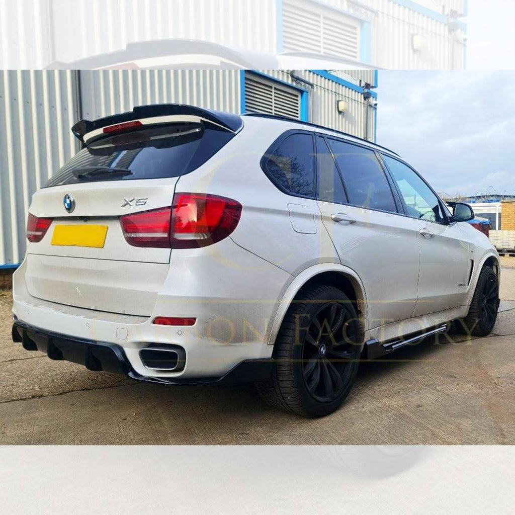 Carbon Factory Style Gloss Black Body Kit Splitter Diffuser Side Skirts Spoiler for BMW F15 X5 13-18