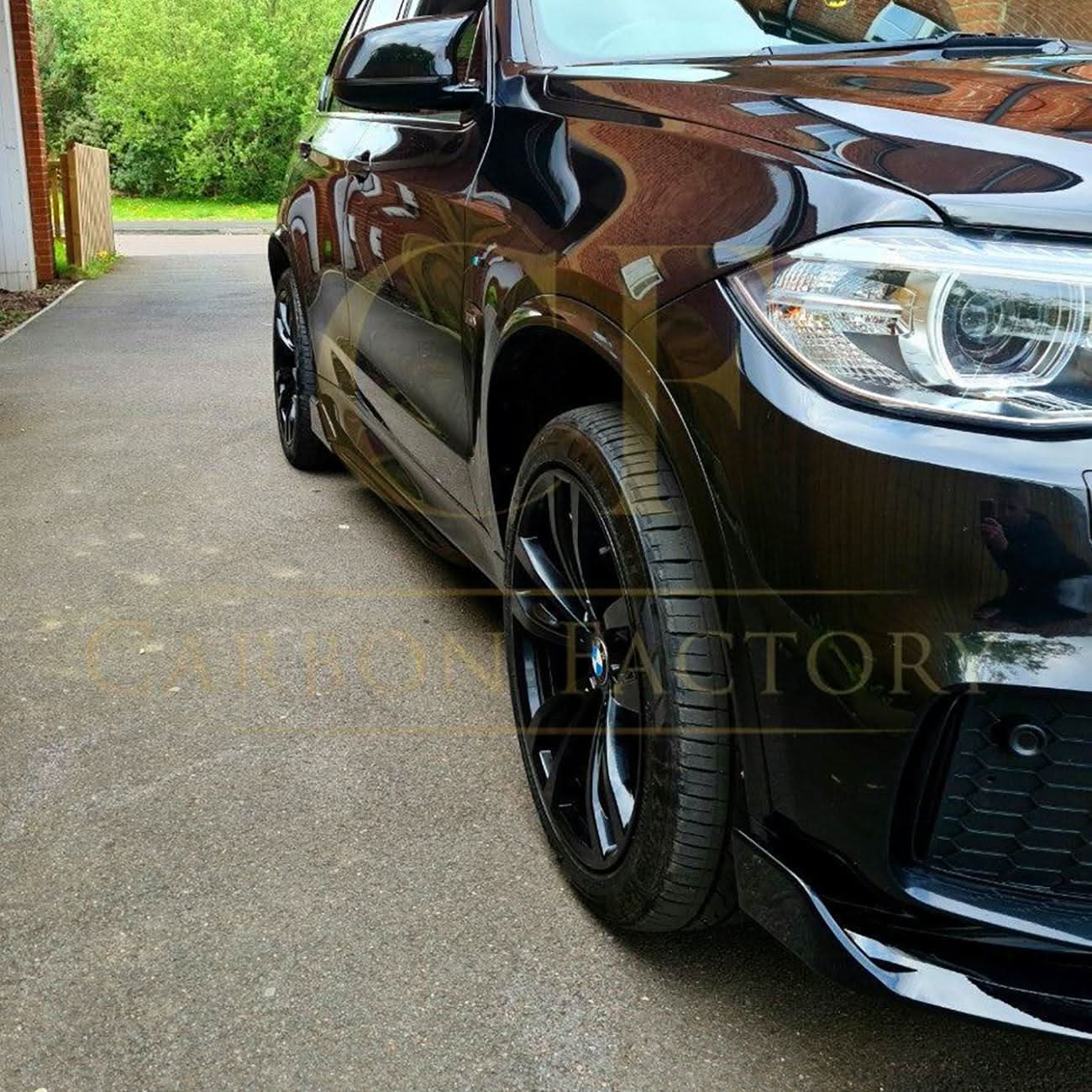 Carbon Factory Style Gloss Black Body Kit Splitter Diffuser Side Skirts Spoiler for BMW F15 X5 13-18