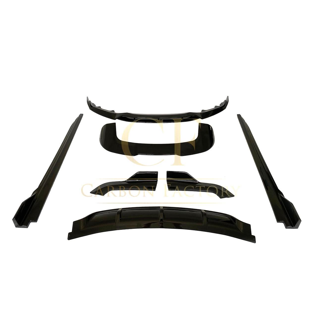 Carbon Factory Style Gloss Black Body Kit Splitter Diffuser Side Skirts Spoiler for BMW F15 X5 13-18
