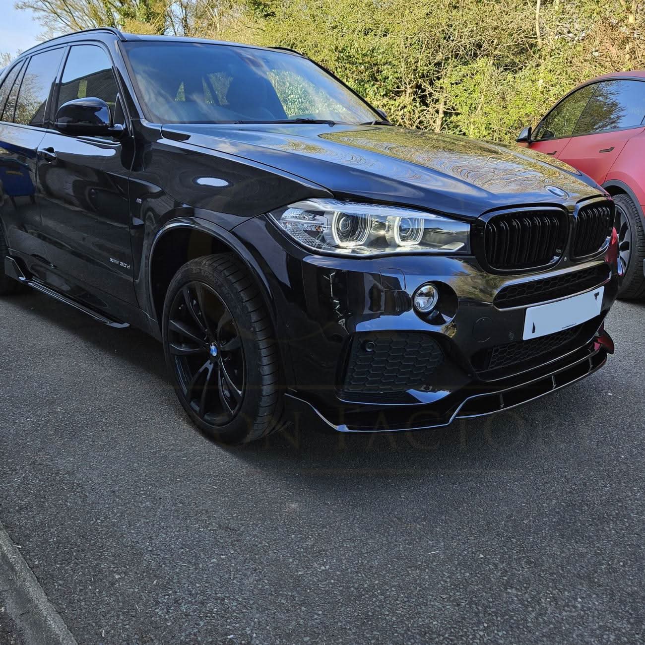 Carbon Factory Style Gloss Black Body Kit Splitter Diffuser Side Skirts Spoiler for BMW F15 X5 13-18