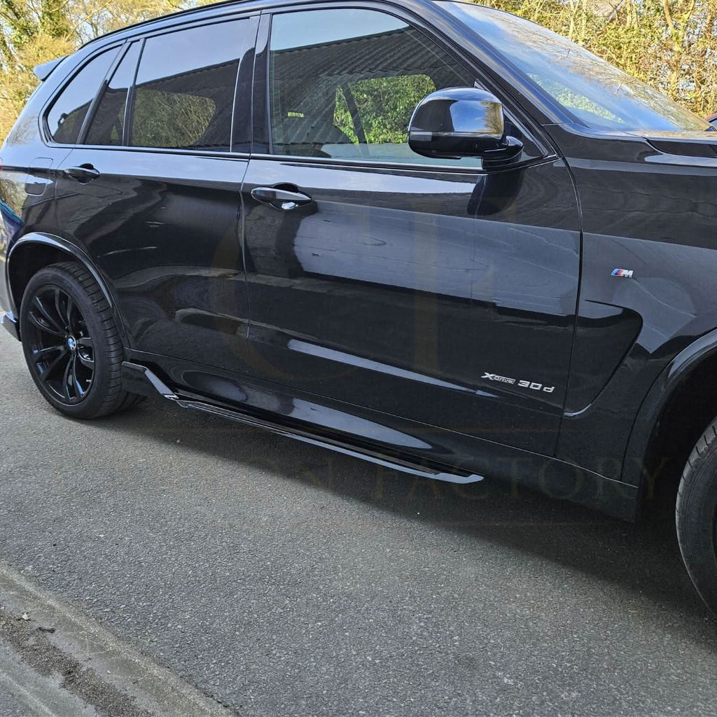 Carbon Factory Style Gloss Black Body Kit Splitter Diffuser Side Skirts Spoiler for BMW F15 X5 13-18