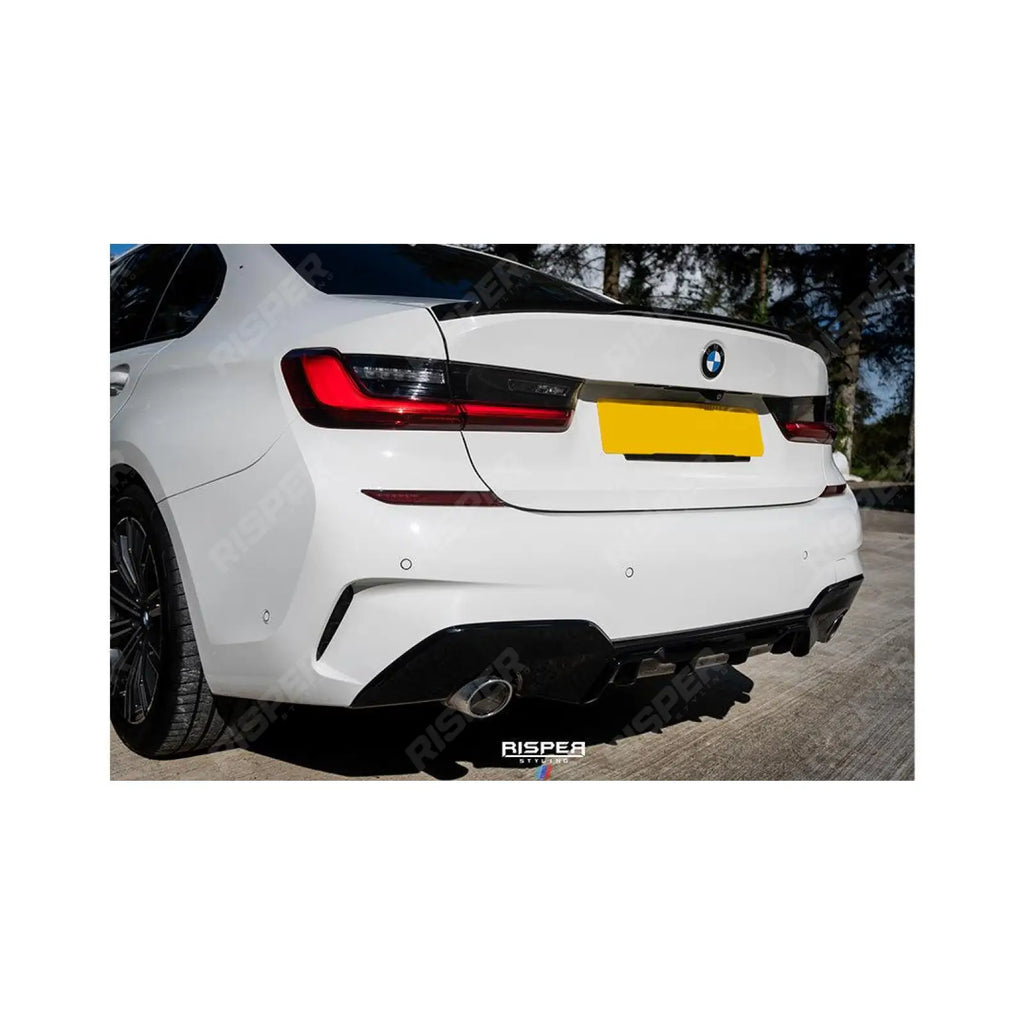 Gloss Black M Sport Rear Diffuser Dual Exit For BMW 3 Series G20 2019-2021 - (Pre-LCI)