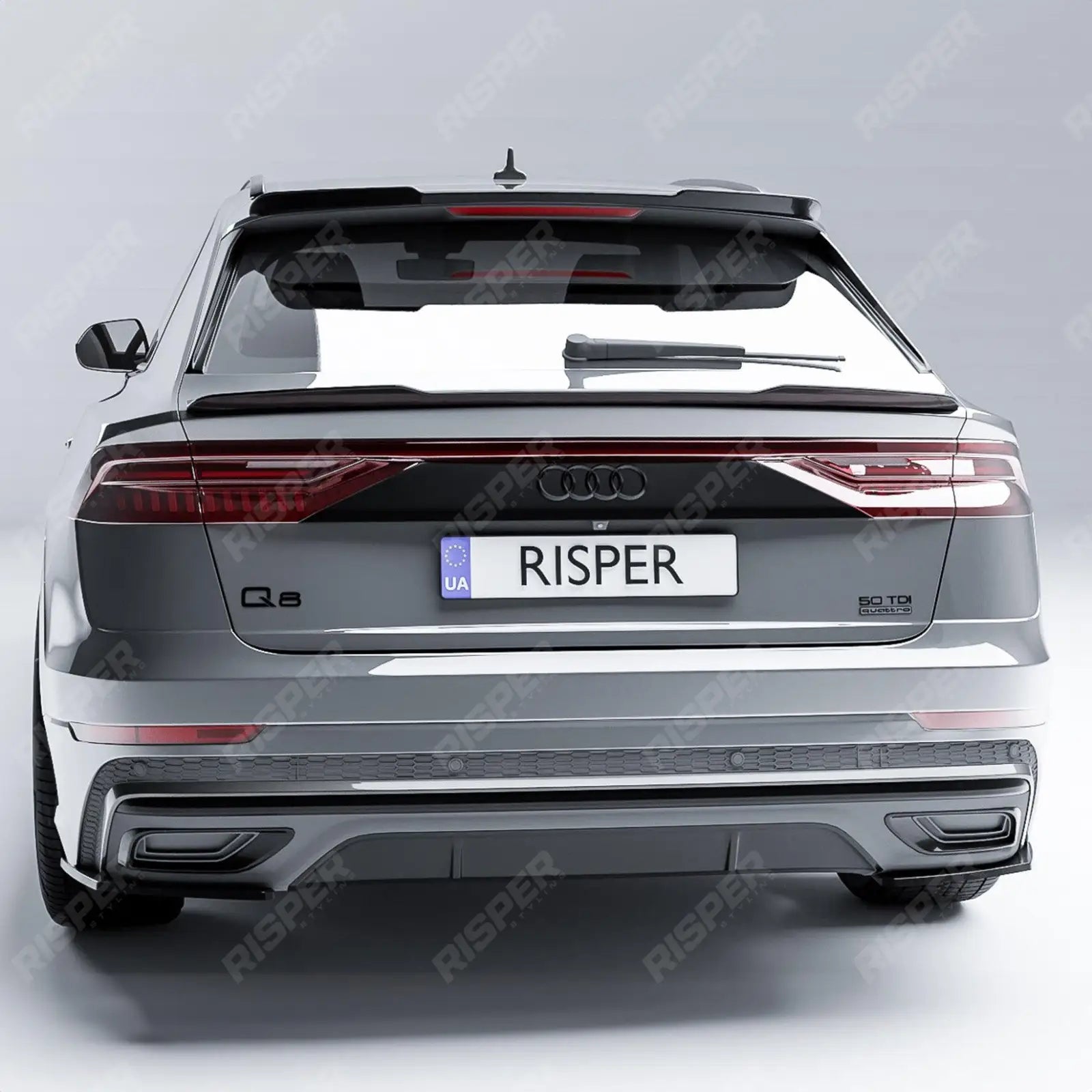 Gloss Black Rear Bumper Corner Splitters For Audi Q8 S-LINE 2018 on