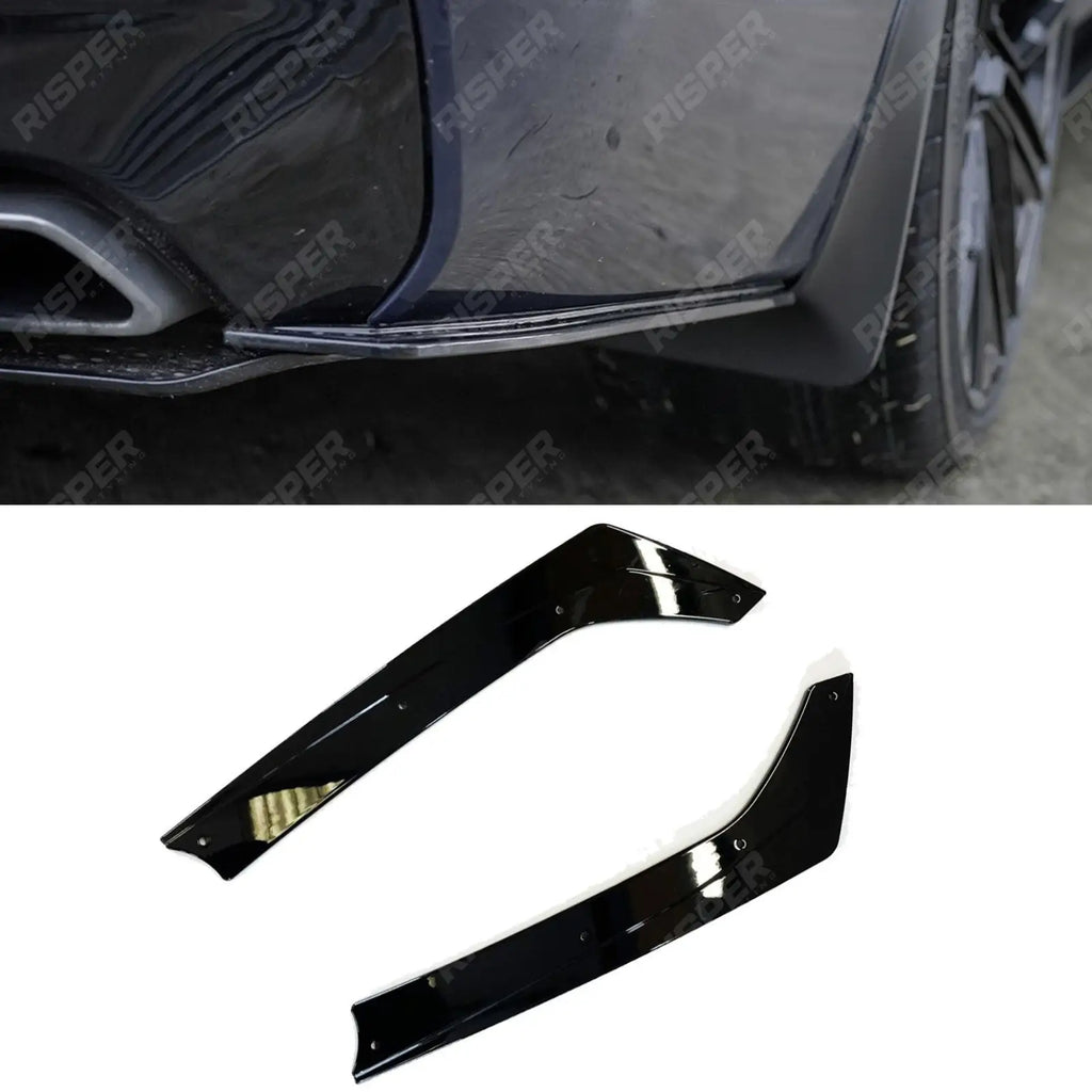 Gloss Black Rear Bumper Corner Splitters For BMW 5 Series M Sport G30 G38 2017-2024