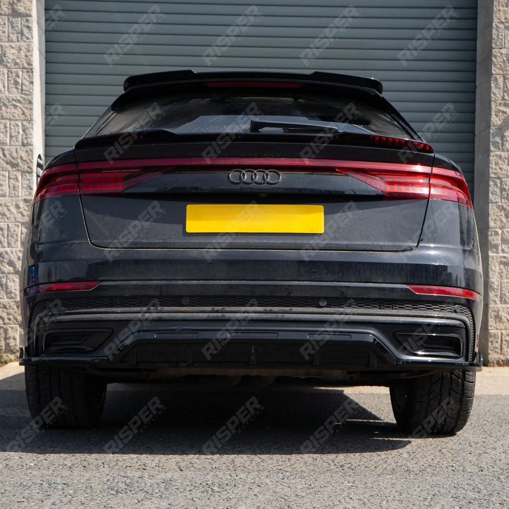 Gloss Black Rear Diffuser & Side Splitters For Audi Q8 S Line 2023+