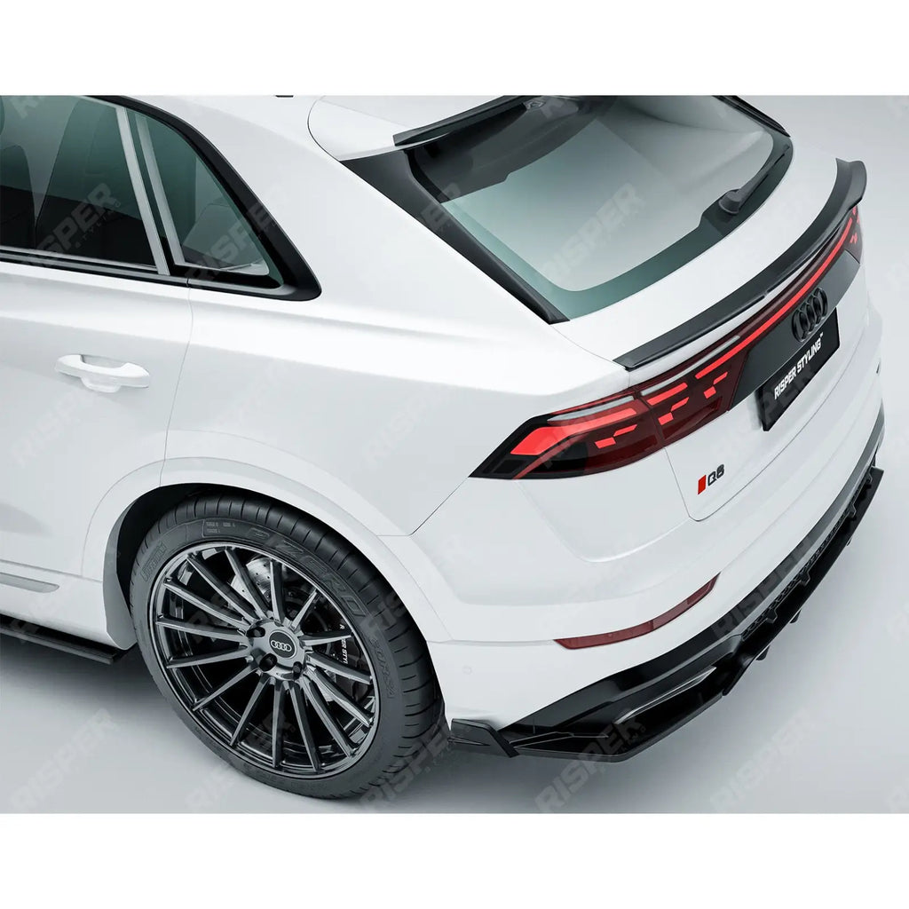 Gloss Black Rear Diffuser & Side Splitters For Audi Q8 S Line 2023+