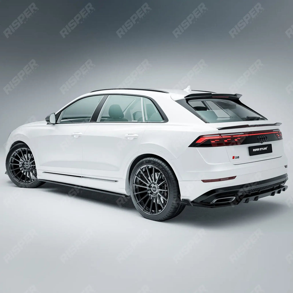 Gloss Black Rear Diffuser & Side Splitters For Audi Q8 S Line 2023+
