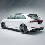 Gloss Black Rear Diffuser & Side Splitters For Audi Q8 S Line 2023+
