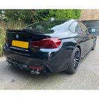 Gloss Black Rear Diffuser Single Side Dual Tip For BMW 4 Series M Sport F32 F36 -