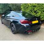 Gloss Black Rear Diffuser Single Side Dual Tip For BMW 4 Series M Sport F32 F36 -