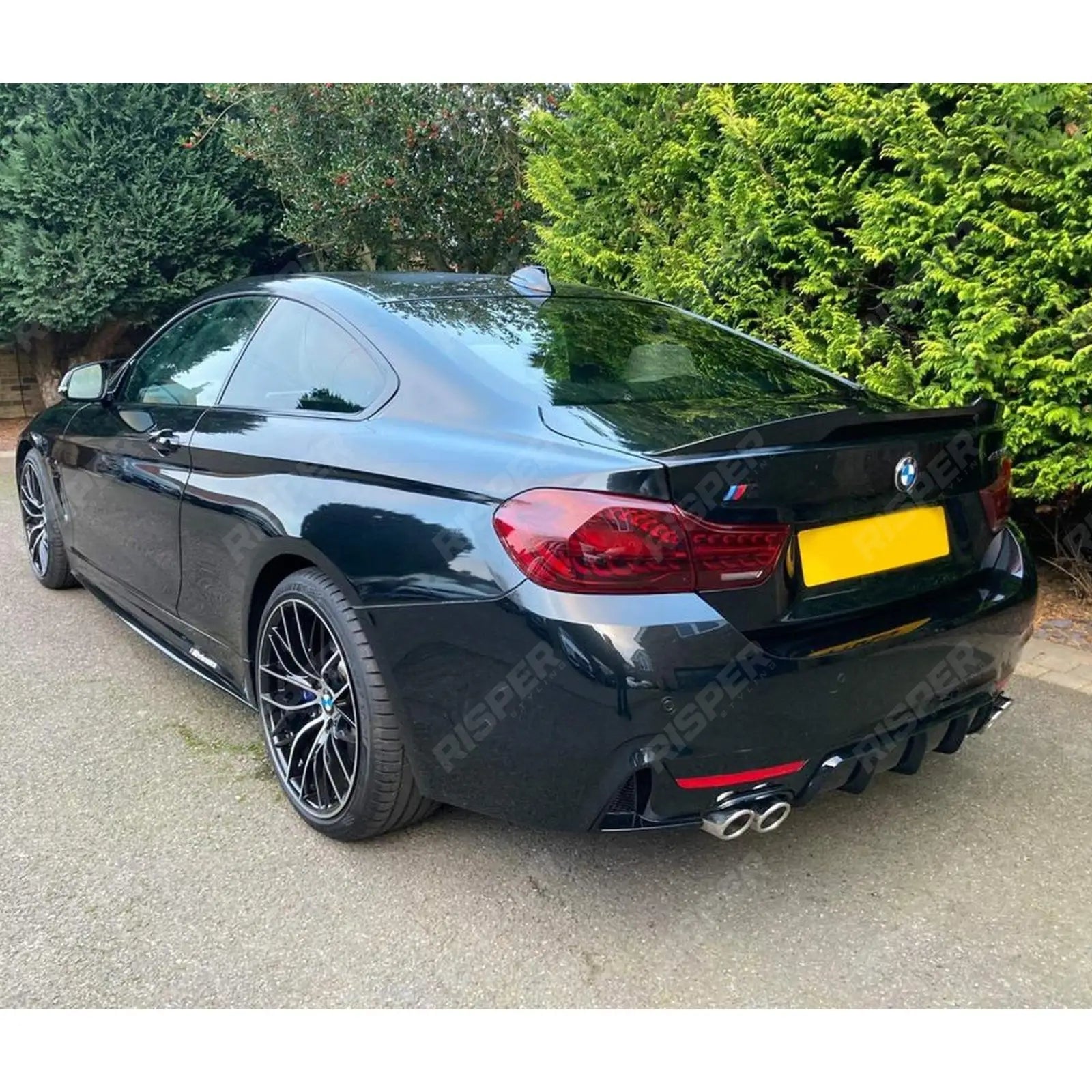 Gloss Black Rear Diffuser Single Side Dual Tip For BMW 4 Series M Sport F32 F36 -
