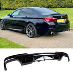 Gloss Black Rear Diffuser with Quad Exit For BMW 5 Series M Sport F10 F11 -