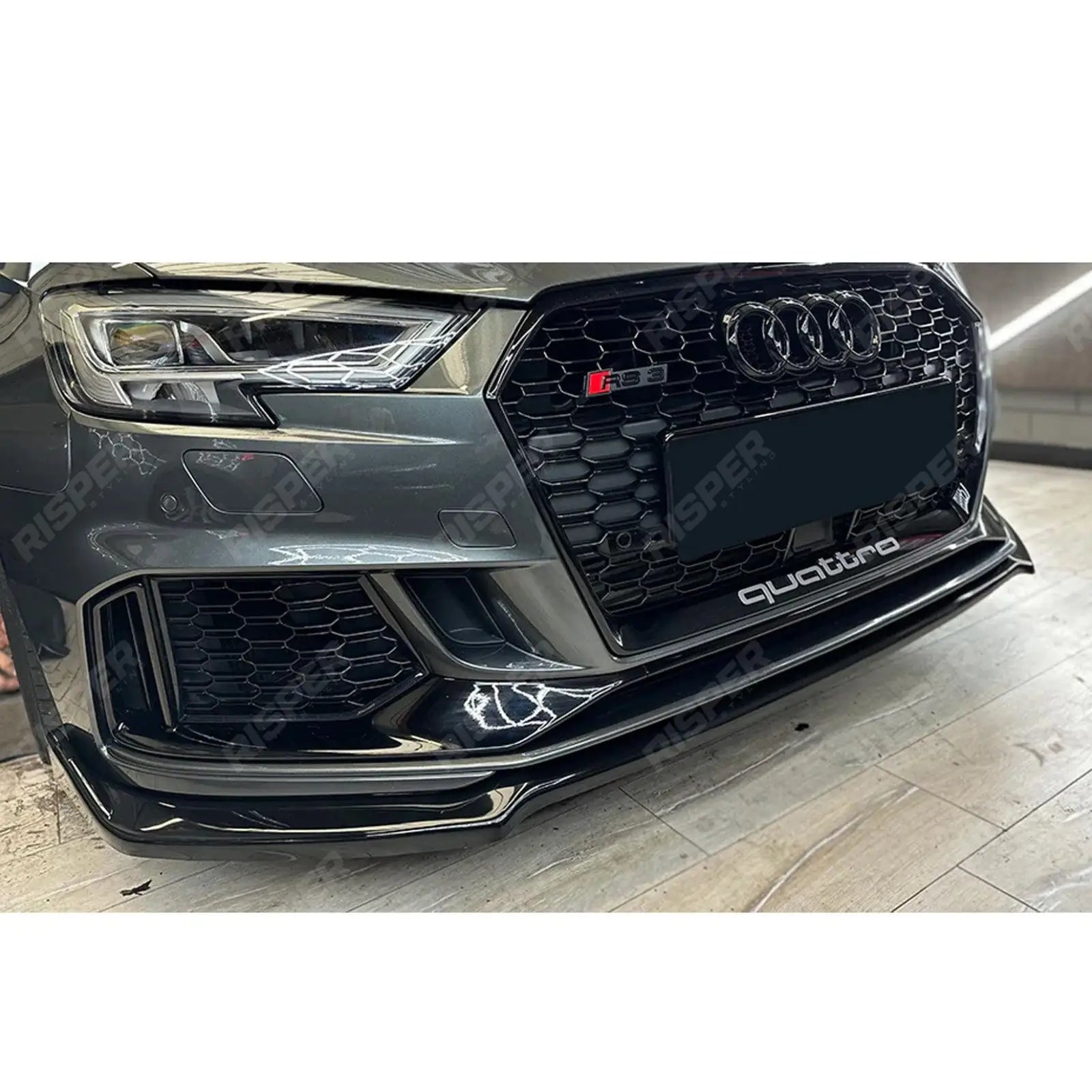 Gloss Black Risper Front Splitter For Audi RS3 (8V) Facelift 2017-2020