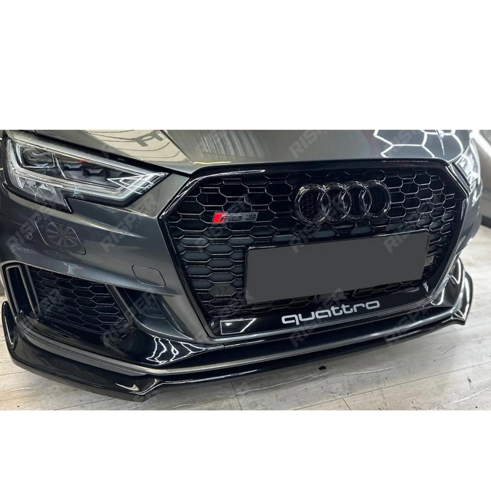 Gloss Black Risper Front Splitter For Audi RS3 (8V) Facelift 2017-2020