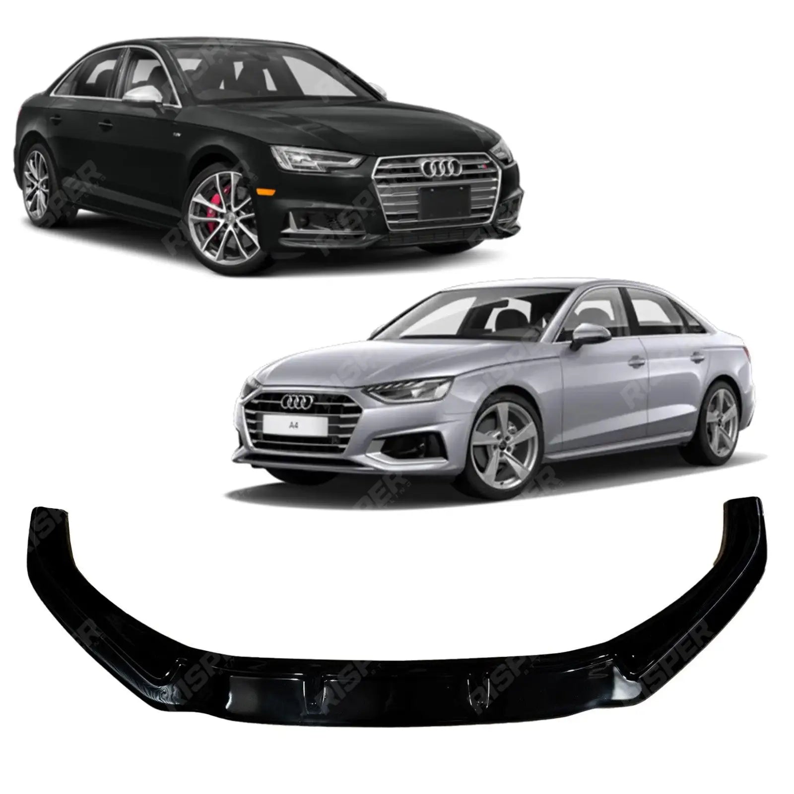 Gloss Black Risper Front Splitter Lip For Audi A4 B9 S-Line/S4 2015-2019