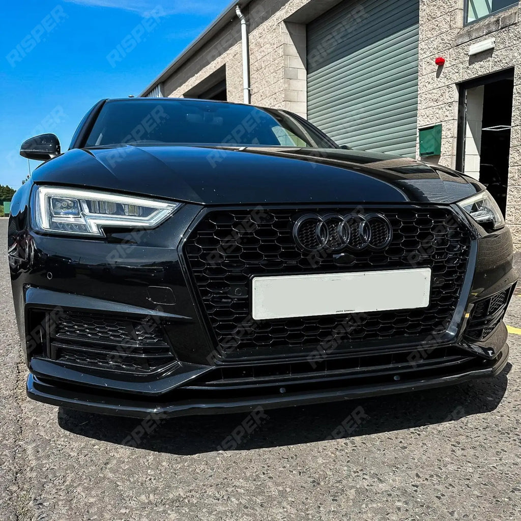 Gloss Black Risper Front Splitter Lip For Audi A4 B9 S-Line/S4 2015-2019