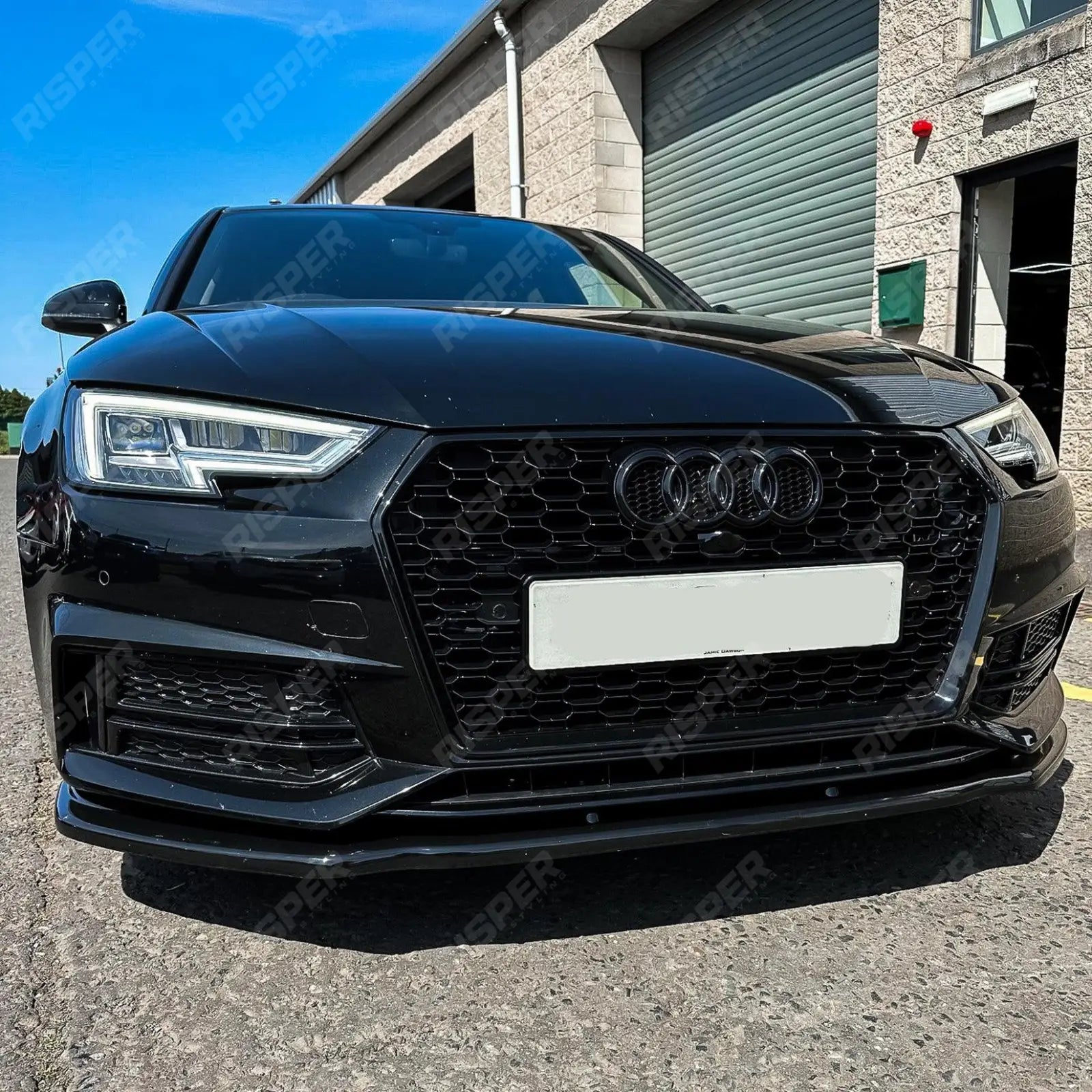 Gloss Black Risper Front Splitter Lip For Audi A4 B9 S-Line/S4 2015-2019