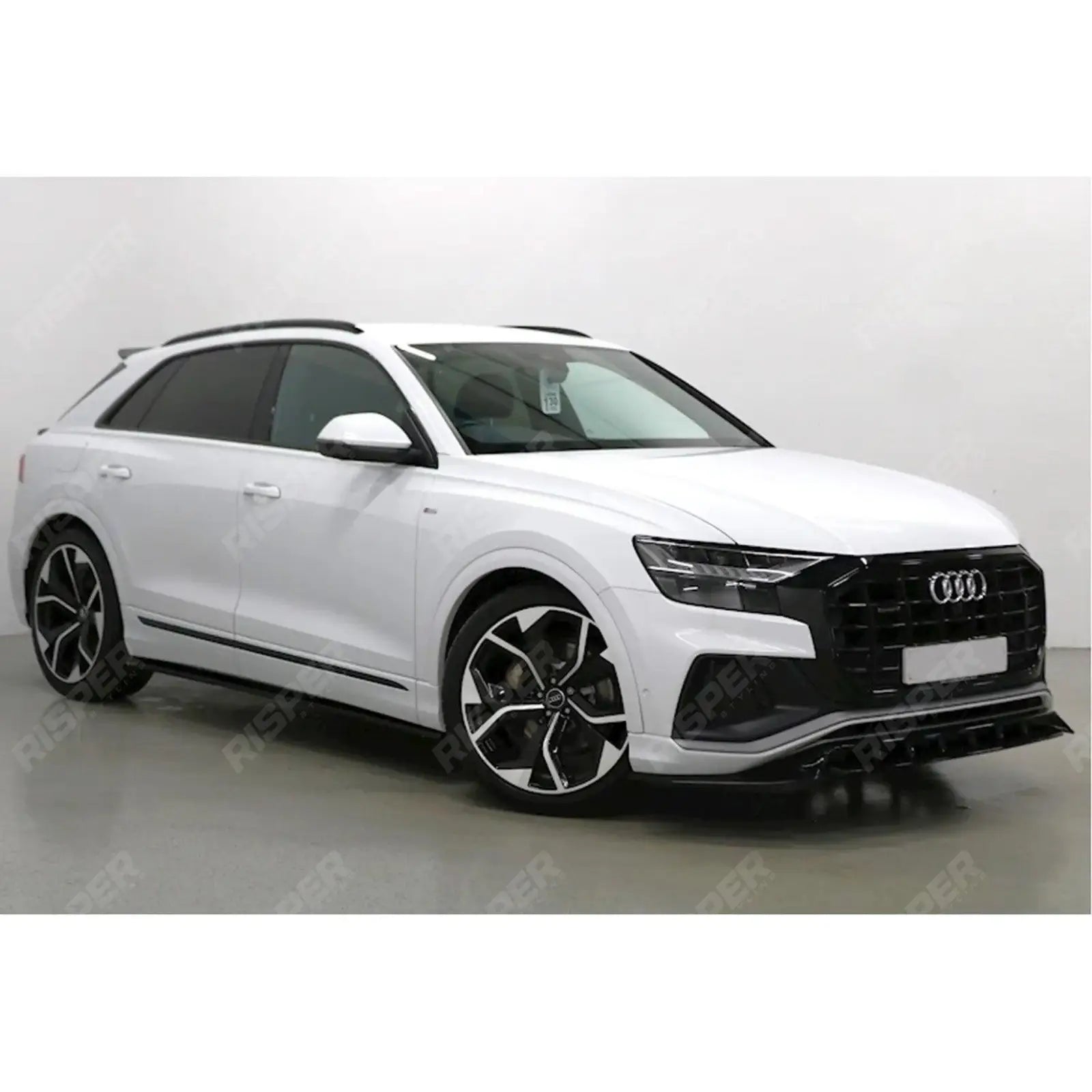 Gloss Black Risper Front Splitter Lip For Audi Q8 S Line 2018-2023