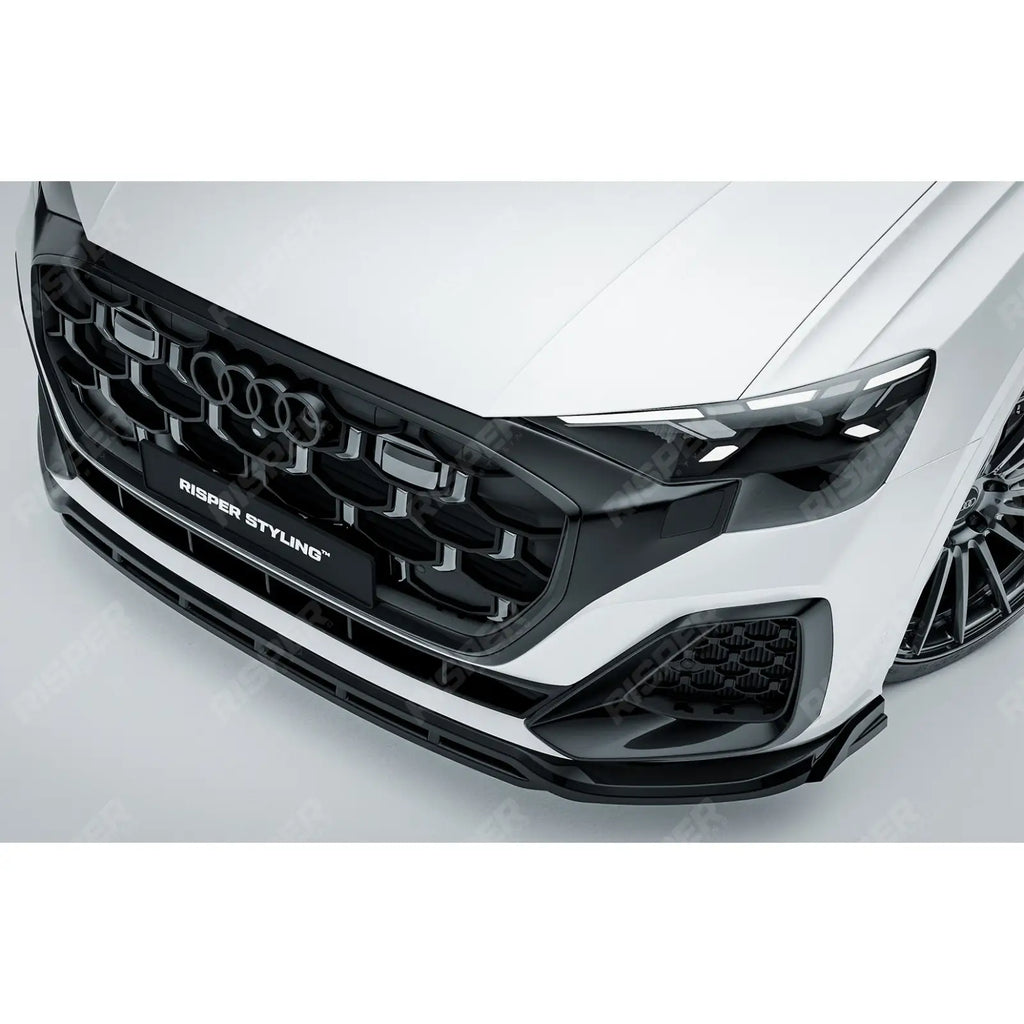 Gloss Black Risper Front Splitter Lip For Audi Q8 S Line 2023+