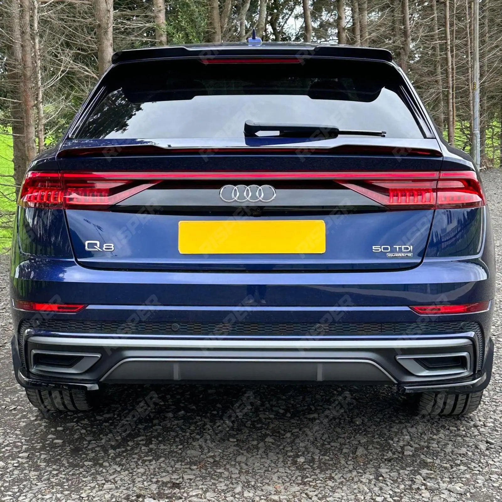 Gloss Black Risper Upper Spoiler Lip Extension For Audi Q8 2018+