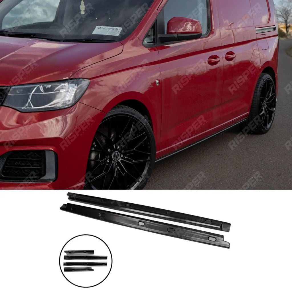Gloss Black Side Skirt Splitters For Volkswagen Caddy MK5 2021+