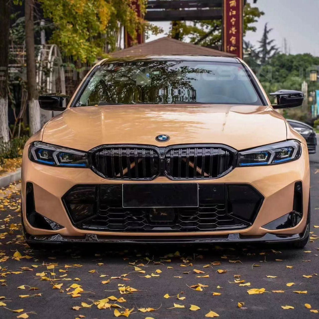 3D Style Gloss Black Front Splitter for BMW 3 Series G20 G21 LCI 24-Present