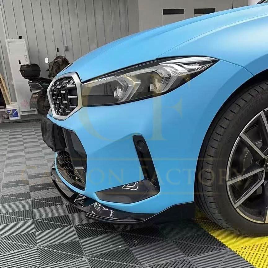 3D Style Gloss Black Front Splitter for BMW 3 Series G20 G21 LCI 24-Present