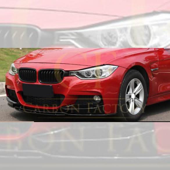 3D Style Gloss Black Front Splitter for BMW F30 F31 3 Series M Sport 12-19