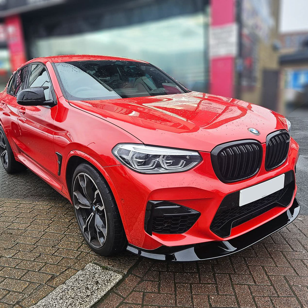 3D Style Gloss Black Front Splitter for BMW F97 X3M F98 X4M 18-21