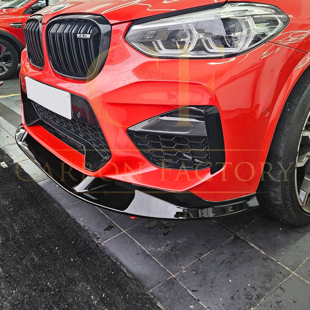 3D Style Gloss Black Front Splitter for BMW F97 X3M F98 X4M 18-21